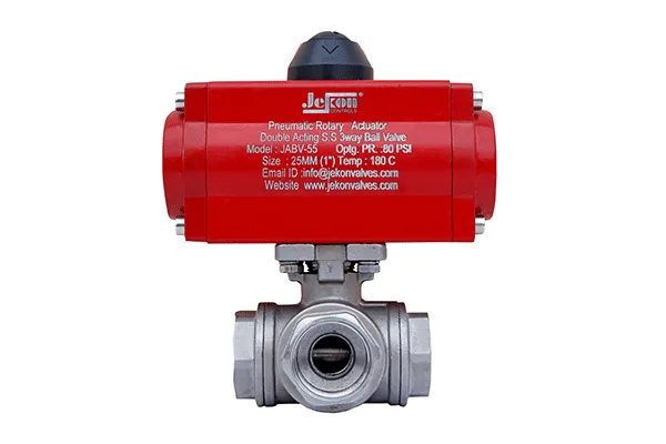 PNEUMATIC BALL VALVE SS304 3 WAY L/T PORT (25MM)