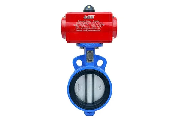 PNEUMATIC BUTTERFLY VALVE C.I. BODY S.S.304 DISH