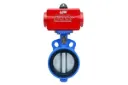 PNEUMATIC BUTTERFLY VALVE C.I. BODY S.S.304 DISH