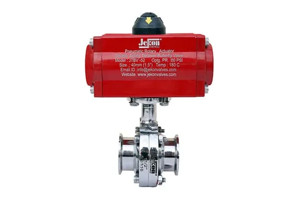 PNEUMATIC BUTTERFLY VALVE S.S.304 BODY S.S.304 DISH TRICOVER