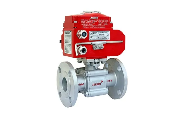 MOTORIZED BALL VALVE SS304 3 PC FLANGE END 150#/300#