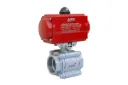 Single Acting Pneumatic Actuator Operated 3pcs 2Way Ball valve Screwed End